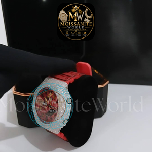 Reloj de Pulsera de Lujo para Hombre, con Diamantes Moissanite VVS, Completamente Cubierto de Acero Inoxidable, 20 mm, Movimiento de Cuarzo Analógico, Edición Limitada - Product Image 2