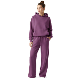 Winter <b>Summer</b> Cotton Heavy Tracksuit For <b>Men</b> Cropped Hoodie Set Unisex Two Piece Hoodie and <b>Pants</b> Set Blank Flared Tracksuit Set - Product Image 2