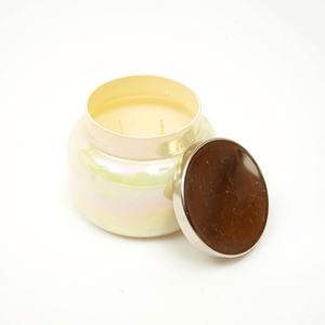 Pastel Yellow Scented Wax Candle Jar with <b>Lid</b> for Aromatherapy and <b>Decorative</b> Purpose - Product Image 2