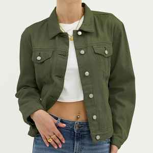 Chaqueta vaquera de mujer con botones frontales, al por mayor, personalizada, de algodón transpirable, para la temporada de invierno, fácil de llevar. - Product Image 4