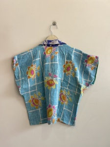 Handmade Reversible <b>Quilted</b> Kantha Short <b>Jacket</b> Assorted Women's Boho Vintage Coat - Product Image 3