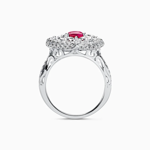 Bague de luxe unisexe Krishnavii KR 221 en or blanc 18 carats avec diamants taille coussin et taille rose certifiés IGI - Product Image 4