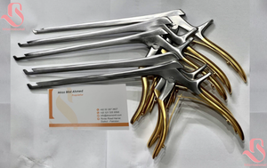 ชุดเครื่องมือผ่าตัดกระดูกสันหลังแบบงอนขึ้น 45 องศา ยี่ห้อ Bisons Wholesale Kerrison Rongeur ขนาด 8 นิ้ว 5 ชิ้น ขนาด 1 มม.-5 มม. สีทอง ทำจากสแตนเลส - Product Image 2
