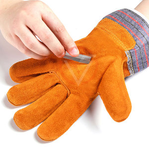 Working <b>Gloves</b> Customized Brand Heat Resistant <b>Long</b> Leather Working <b>Gloves</b> Safety <b>Gloves</b> Pakistan Suppliers OEM Service - Product Image 3