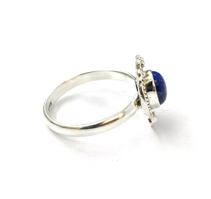 Natural <b>Lapis</b> <b>Lazuli</b> <b>Ring</b> in 925 Sterling Silver – Vintage Inspired Everyday Wear Fine Jewelry - Product Image 3
