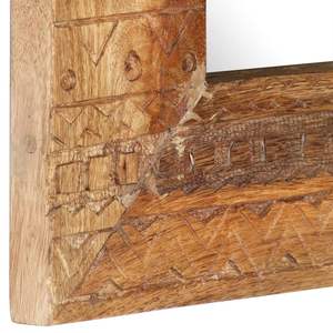 Espejo de pared cuadrado de madera maciza de mango de 19.7 pulgadas con acabado de vetas de madera natural - Product Image 4