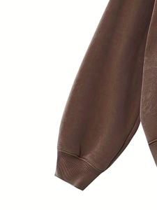 Mens Solid Taupe Brown Heavyweight Fleece Full <b>Zip</b> Hoodie Long Sleeve Split Kangaroo Pocket Sweatshirt OEM ODM Wholesale Apparel - Product Image 4