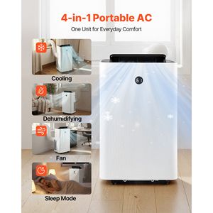 Condizionatore d'Aria Portatile con 14000 BTU ASHRAE e 9800 BTU SACC, Pannello Touch LED e Telecomando per Tipi di Spina AU UK US - Product Image 2