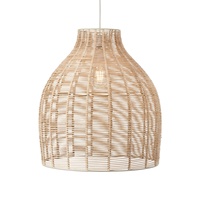 Abat-jour rond en rotin tressé, couleur naturelle, moderne, fait main, écologique, avec revêtement poudré, durable, pour la décoration intérieure – Prix usine