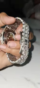 Montre en quartz et moissanite pour homme, style hip-hop glacé, montre-bracelet haut de gamme, bijoux de mode - Product Image 5