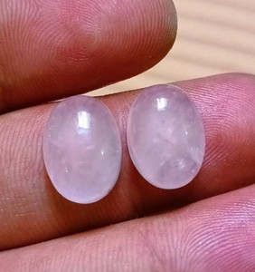 Meilleures ventes : Pierre précieuse naturelle en quartz rose, taille ovale 8x10mm, pour bijoux, certifiée, fournisseurs de cabochons en pierres précieuses. - Product Image 5