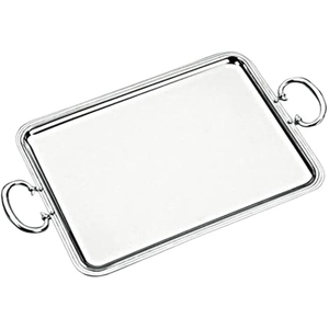Elegant Silver Plated Rectangular Serving Tray with Handles Modern Metal Home <b>Decor</b> <b>Kitchen</b> Dining Accessory Wholesale Hotel Use - Product Image 1