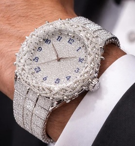 Reloj con bisel de púas con incrustaciones de moissanita, estilo hip hop, de lujo, con diamantes, llamativo - Product Image 3