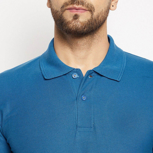 Polo décontracté en pur coton pour homme, grande taille, manches courtes, brodé, couleur unie - Product Image 6