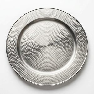 Plato de Servir Artesanal de Acero Inoxidable SS304 de 46 cm con Acabado Martillado Satinado, Plato de Presentación Vasant, Decoración para el Hogar, Estilo Moderno - Product Image 3