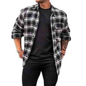 Fall <b>Mens</b> Fashion Plaid Printed <b>Jackets</b> for <b>Men</b> <b>Long</b> Sleeve Turndown Collar Buttoned Outerwear Casual <b>Jacket</b> - Product Image 1