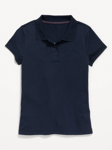 Lot de 3 polos en coton bleu marine pour filles, uniforme scolaire, école primaire, tissu tricoté - Product Image 4