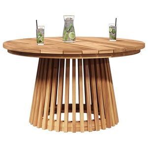 Mesa Auxiliar de Madera de Teca Sólida para Exteriores, 27.56 x 27.56 x 15.75 Pulgadas, Color Marrón - Product Image 3