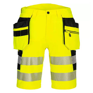 Shorts de travail de haute qualité, multi-poches, avec bande réfléchissante, haute visibilité, sécurité, 100% coton - Product Image 1