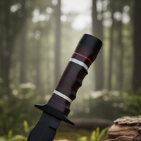 Couteau Bowie Viking artisanal en acier D2 de qualité industrielle, noir, avec manche ergonomique en bois de rose, pointe tombante, 12 pouces de longueur totale, OEM