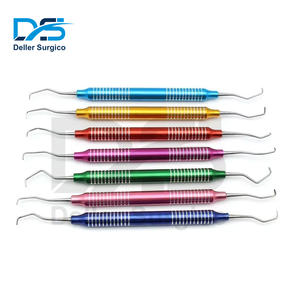 Kit dentaire 7 Curettes Gracey à manche creux, multicolores, en acier inoxydable, pour détartrage chirurgical et composite dentaire manuel - Product Image 5