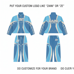Chaqueta Cortavientos de Poliéster de Primera Calidad, Tejida y Transpirable, 120 GSM, Diseño de Paneles en Contraste Azul y Blanco, Logotipo Personalizado con Transferencia Térmica - Product Image 1