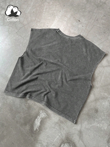 High Street Men's 100% Cotton Eco-Friendly Tank Top Vintage T-Shirt Sleeveless Design Solid Color Print Logo Back <b>Running</b> West - Product Image 6