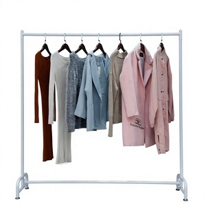 Modern Freestanding Garment Rack With Wheels Portable Metal <b>Clothes</b> Display Stand For Coats Vertical Single Rail Pre Assembled - Product Image 6