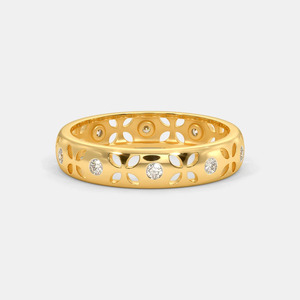 แหวนทอง 14K ประดับเพชรแล็บโกรว์ ลายดอกไม้ - Product Image 3