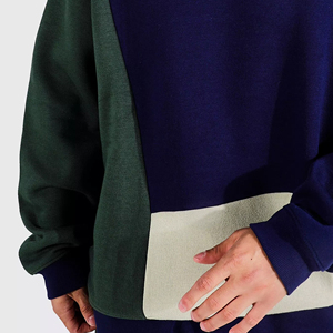 Sweat-shirt à col rond pour homme, coupe ample, color-block, manches régulières, tissu en molleton français, vêtement d'automne - Product Image 5