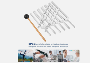 Juego de diapasones Solfeggio para sanación, meditación, chakras, terapia de sonido, 8 T... - Product Image 3