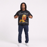T-shirt noir oversize pour homme, imprimé étoiles style streetwear, ourlet brut, coupe carrée, DTG, délavé à l'acide, 100% coton, écologique