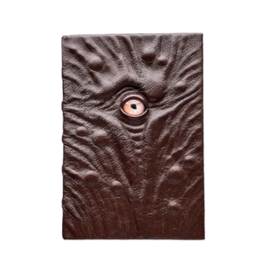 Brown Haunted Dragon Eye <b>Leather</b> Grimoire, Handmade Hardcover Antique Spell <b>Book</b>, Gothic Fantasy Journal, Dark Occult Notebook - Product Image 6