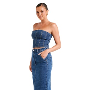 เสื้อผ้าสตรีทแวร์สไตล์วินเทจสุดหรู ทรงหลวม น้ำหนักเบา นุ่มสบาย ทนทาน สวยงาม ใช้งานได้หลากหลาย แฟชั่นเหนือกาลเวลา เสื้อเดนิมผู้หญิง - Product Image 3