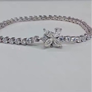 New Moissanite Diamond <b>Bracelet</b> for Women and Men, Mix Cut Diamond <b>Bracelet</b> For Wedding, White Gold moissanite <b>Bracelet</b> - Product Image 2