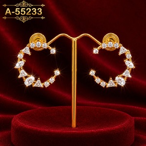 Anneau de téton plaqué or en titane ASTM F136 de 6 mm, fileté intérieurement, avec pierre en zircone cubique, bijoux de piercing corporel pour femmes - Product Image 1