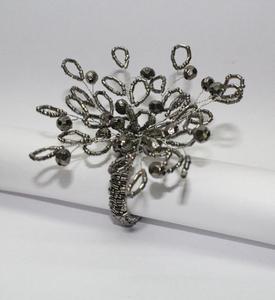 Anillos de Servilleta de Cristal con Barba Negra para Boda, Ecológicos, Forma Redonda - Product Image 3