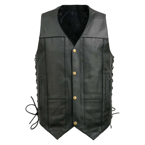 Wholesale Latest Style Genuine Leather Made Men <b>Vest</b> for Outdoor Wear OEM Custom Service Men Leather <b>Vests</b> in Bulk Quantity - Product Image 6