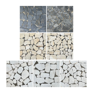 Dalles de marbre et d'ardoise irrégulières, aléatoires, rustiques, résistantes à l'eau, pour revêtement mural et sol extérieur, noir, gris, blanc, beige - Product Image 1