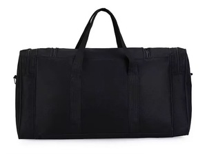 <b>Black</b> 600D Duffel <b>Bag</b> 50-70L with <b>Top</b> <b>Handles</b> and Zippered Pockets - Product Image 2