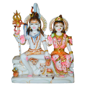 Statue de Shiv Parivar en marbre |   Fournisseur de statues en marbre de Shiva, Parvati et Ganesh – Maliyas - Product Image 1