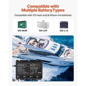 Caricabatterie intelligente a 4 porte 10A 12V per batterie agli ioni di litio, impermeabile IP68, per imbarcazioni marine - Product Image 2