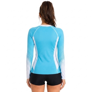 <b>Women</b> Long Sleeve Rash Guard High Quality Breathable Quick Dry Stretch <b>Swim</b> Top Wholesale - Product Image 2