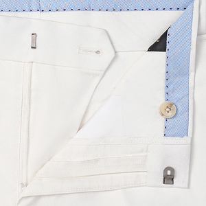 Pantalones Formales Plisados Blancos para Hombre, Corte Recto, Poliéster de Peso Medio, Antiarrugas, Cierre de Cremallera, para Verano - Product Image 6