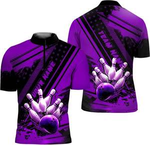 เสื้อโปโลโบว์ลิ่งพิมพ์ลายโลโก้ตามสั่ง ผ้าโพลีเอสเตอร์ 100% พิมพ์ลายแบบซับลิเมชั่น - Product Image 6