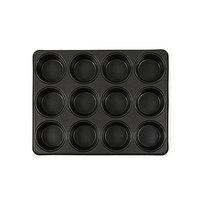 Antihaftbeschichtetes 12er-Muffin-Backblech für effizientes Backen und Muffin-Portionierung – ideal für die Küche und Backofen.