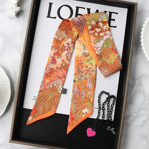 ผ้าพันคอผ้าไหมลายทวิลล์ริบบิ้นยาวสำหรับตกแต่งกระเป๋า ลายซัมเมอร์นิวฮอร์ส ซีเคร็ตการ์เดน สำหรับผู้หญิง ขายดี - Product Image 4