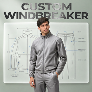 Custom <b>Men</b> Nylon Windbreaker Outfit <b>Hoodie</b> Shorts Lightweight Windproof Sportswear Casual <b>Running</b> Streetwear Clothing - Product Image 4