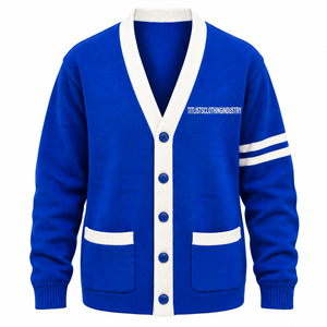 Cárdigan de punto con cuello en V de alta calidad, estilo universitario americano Jack & Jill, para unisex, gran venta. - Product Image 1