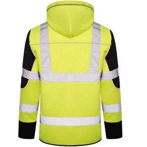 Outdoor ANSI Class 1 Hooded Jacket with Reflective Strips and LED Flash <b>Waterproof</b> Workwear Safety Cycling Gear Suit - Product Image 3